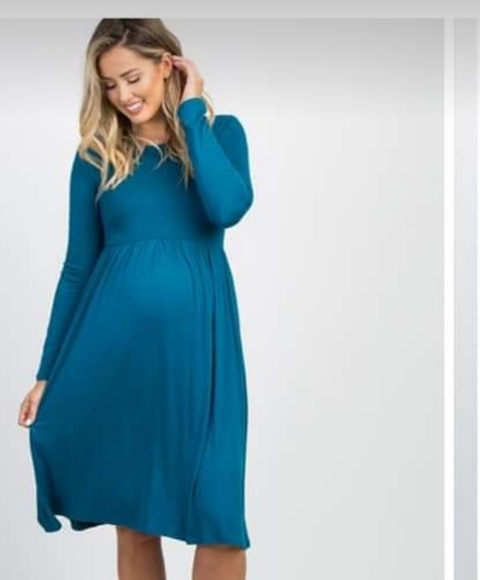 Pink Blush Long Sleeve Maternity Dress New! - Picture 1 of 5